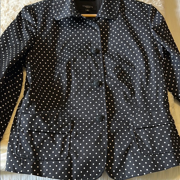 🍄SALE Talbots Black Polka Dot Women's Blazer 10P - Picture 4 of 5